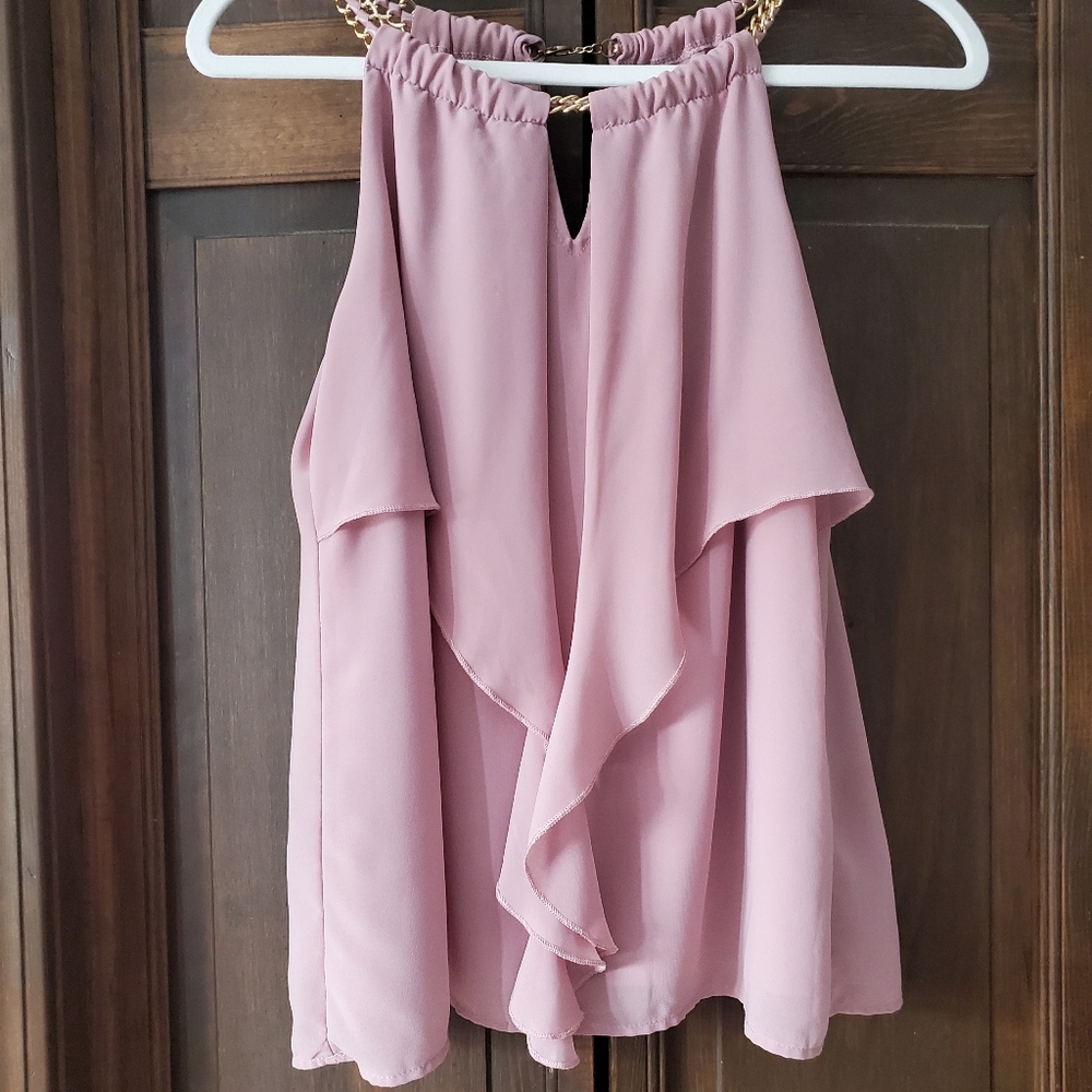 Gold Link Strap Flowy Top